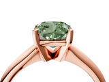 Rose gold Fancy Green Cushion  Cut Solitaire Ring with Four-Prong Setting on a Classic Band_51