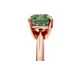 Rose gold Fancy Green Cushion  Cut Solitaire Ring with Four-Prong Setting on a Classic Band_52