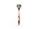 Rose gold Fancy Green Cushion  Cut Solitaire Ring with Thin Band and Four-Prong Setting_18
