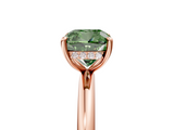 Rose gold Fancy Green Cushion  Cut Solitaire Ring with Thin Band and Four-Prong Setting_21