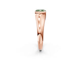 Rose gold Fancy Green Cushion Cut Solitaire Tension Set Diamond Ring with Split Shank Band_2