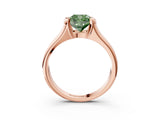 Rose gold Fancy Green Cushion Cut Solitaire Tension Set Diamond Ring with Split Shank Band_3