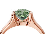 Rose gold Fancy Green Cushion Cut Solitaire Tension Set Diamond Ring with Split Shank Band_4