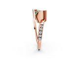 Rose gold Fancy Green Cushion Cut Solitaire Tension-Set Diamond Split Shank Ring_2