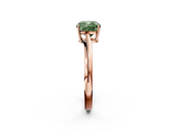 Rose gold Fancy Green Cushion  Cut Solitaire Twist Band Ring with Four-Prong Setting_22