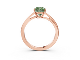 Rose gold Fancy Green Cushion  Cut Solitaire Twist Band Ring with Four-Prong Setting_23