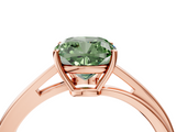 Rose gold Fancy Green Cushion  Cut Solitaire Twist Band Ring with Four-Prong Setting_24