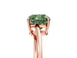 Rose gold Fancy Green Cushion  Cut Solitaire Twist Band Ring with Four-Prong Setting_25