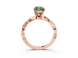 Rose gold Fancy Green Cushion Cut Solitaire Twisted Pave Band with Four-Prong Setting_6