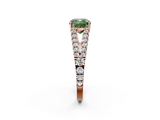 Rose gold Fancy Green Cushion  Cut Split Shank Pave Diamond Engagement Ring with Four-Prong Setting_26