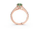 Rose gold Fancy Green Cushion  Cut Split Shank Pave Diamond Engagement Ring with Four-Prong Setting_27