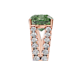 Rose gold Fancy Green Cushion  Cut Split Shank Pave Diamond Engagement Ring with Four-Prong Setting_29