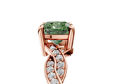 Rose gold Fancy Green Cushion  Cut Twisted Pavé Band Solitaire Ring with Four-Prong Setting_60