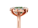 Rose gold Fancy Green Cushion  Diamond Cluster Halo Solitaire with Four-Prong Setting_100