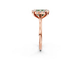 Rose gold Fancy Green Cushion  Diamond Cluster Halo Solitaire with Four-Prong Setting_97