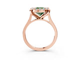 Rose gold Fancy Green Cushion  Diamond Cluster Halo Solitaire with Four-Prong Setting_98