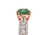 Rose gold Fancy Green Cushion  Diamond Pavé Band Solitaire Ring with Four-Prong Setting_54