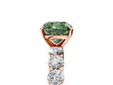 Rose gold Fancy Green Cushion  Diamond Pavé Band Solitaire with Four-Prong Setting_8