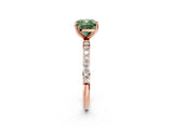 Rose gold Fancy Green Cushion  Diamond Pavé Band with Six-Prong Setting_29