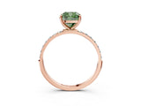 Rose gold Fancy Green Cushion  Diamond Pavé Band with Six-Prong Setting_30
