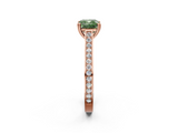Rose gold Fancy Green Cushion  Diamond Solitaire with Pave Band and Six-Prong Setting_22