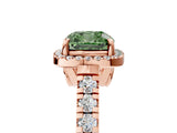 Rose gold Fancy Green Cushion  Halo Pavé Diamond Engagement Ring with Four-Prong Setting_32