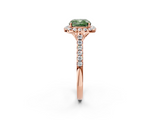 Rose gold Fancy Green Cushion  Halo Pavé Diamond Engagement Ring with Four-Prong Setting_5