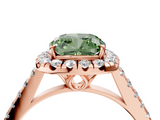 Rose gold Fancy Green Cushion  Halo Pavé Diamond Engagement Ring with Four-Prong Setting_7