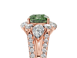 Rose gold Fancy Green Cushion  Halo Split Shank Diamond Engagement Ring with Prong Setting_25