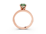 Rose gold Fancy Green Cushion  Milgrain Pave Diamond Engagement Ring with Four-Prong Setting_142