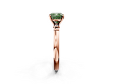 Rose gold Fancy Green Cushion  Solitaire Beaded Band with Four-Prong Setting_44