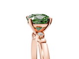 Rose gold Fancy Green Cushion  Solitaire Beaded Band with Four-Prong Setting_47
