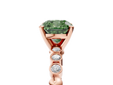 Rose gold Fancy Green Cushion  Solitaire Bezel Accent Diamond Engagement Ring with Beaded Band and Four-Prong Setting_48