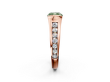 Rose gold Fancy Green Cushion  Solitaire Bezel-Set Diamond Ring with Channel-Set Band_39