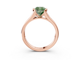 Rose gold Fancy Green Cushion  Solitaire Bezel-Set Diamond Ring with Channel-Set Band_40