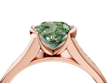 Rose gold Fancy Green Cushion  Solitaire Bezel-Set Diamond Ring with Channel-Set Band_41