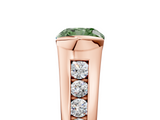 Rose gold Fancy Green Cushion  Solitaire Bezel-Set Diamond Ring with Channel-Set Band_42