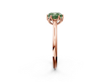 Rose gold Fancy Green Cushion  Solitaire Cathedral Diamond Ring with Six-Prong Setting_19