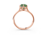 Rose gold Fancy Green Cushion  Solitaire Cathedral Diamond Ring with Six-Prong Setting_20
