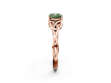 Rose gold Fancy Green Cushion  Solitaire Celtic Knot Engagement Ring with Four-Prong Setting_63