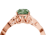 Rose gold Fancy Green Cushion  Solitaire Celtic Knot Engagement Ring with Four-Prong Setting_65