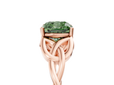 Rose gold Fancy Green Cushion  Solitaire Celtic Knot Engagement Ring with Four-Prong Setting_66