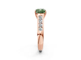 Rose gold Fancy Green Cushion  Solitaire Channel-Set Diamond Engagement Ring with Four-Prong Setting_34