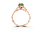 Rose gold Fancy Green Cushion  Solitaire Channel-Set Diamond Engagement Ring with Four-Prong Setting_35