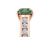 Rose gold Fancy Green Cushion  Solitaire Channel-Set Diamond Engagement Ring with Four-Prong Setting_37