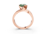 Rose gold Fancy Green Cushion  Solitaire Channel-Set Split Shank Ring with Tension Prong Setting_6