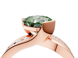 Rose gold Fancy Green Cushion  Solitaire Channel-Set Split Shank Ring with Tension Prong Setting_7