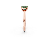 Rose gold Fancy Green Cushion  Solitaire Diamond Engagement Ring with Four-Prong Setting on a Classic Band_5