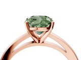 Rose gold Fancy Green Cushion  Solitaire Diamond Engagement Ring with Four-Prong Setting on a Classic Band_7