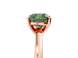 Rose gold Fancy Green Cushion  Solitaire Diamond Engagement Ring with Four-Prong Setting on a Classic Band_8